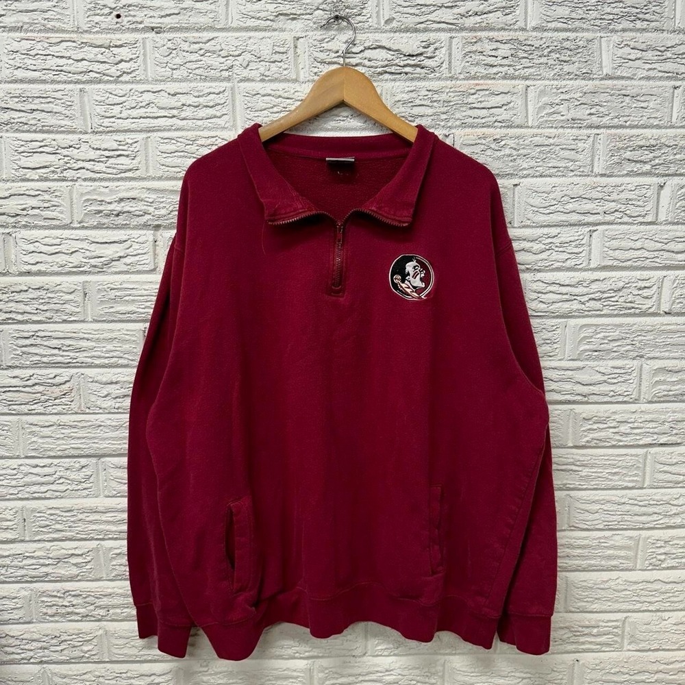 Florida State Stadium 1/4 Zip Pullover Jacket XXXL 3XL Red Quarter Zip Sweater